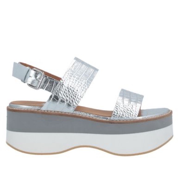 Janet Sport Silver Platform Sandals - Picture 2 of 5